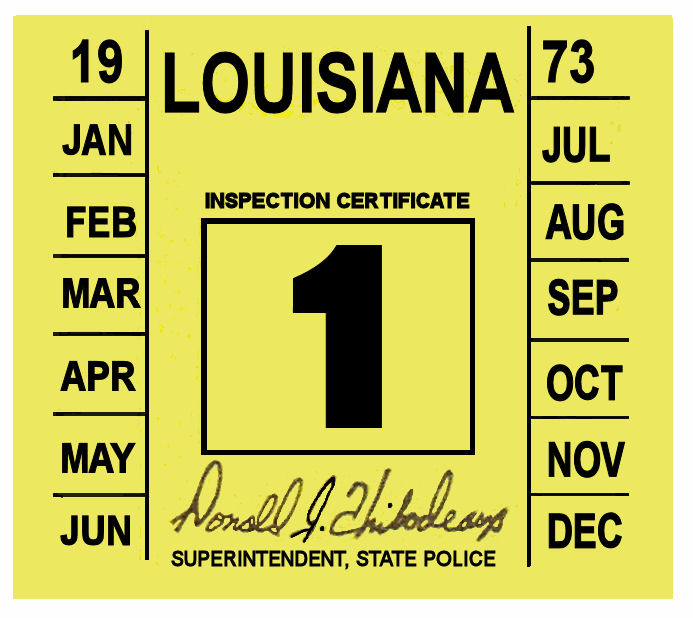 1973 Louisiana Inspection Sticker 20.00 Bob Hoyts Classic